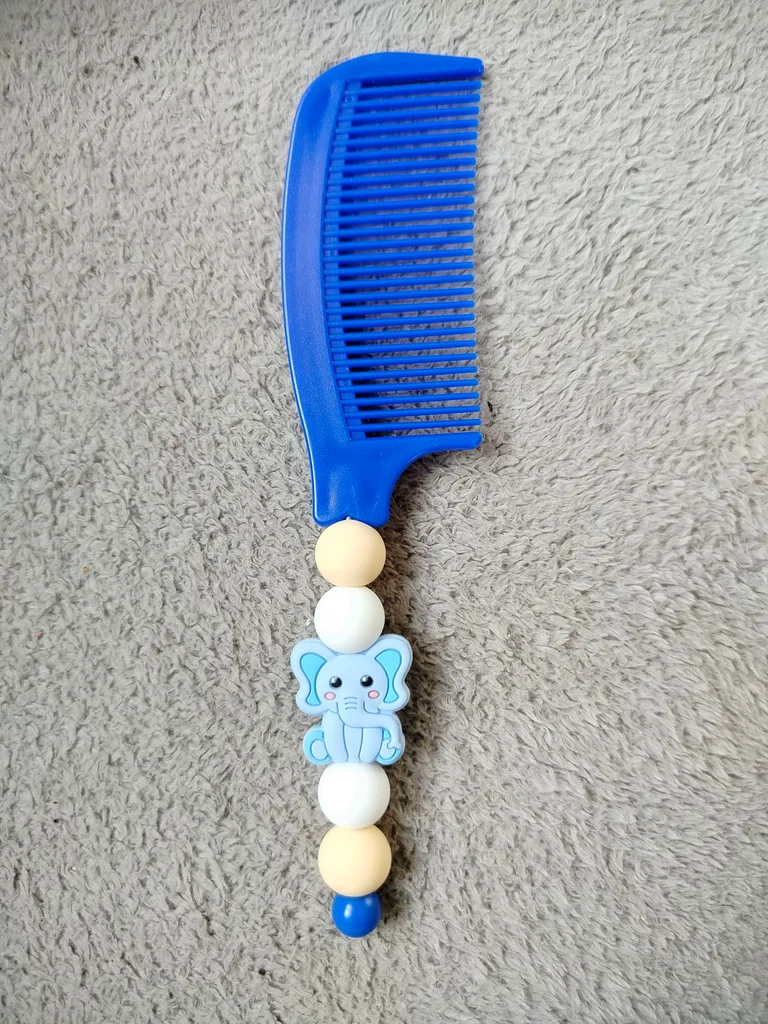 Peigne bébé éléphant – perles silicone – accessoire coiffure enfant